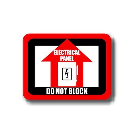 Ergomat 12in x 9in RECTANGLE SIGNS - Electrical Panel Do Not Block DSV-SIGN 108 #2271 -UEN